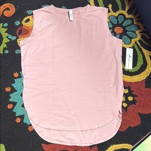 Husnainna Pink Muscle Tee Sleeveless Top